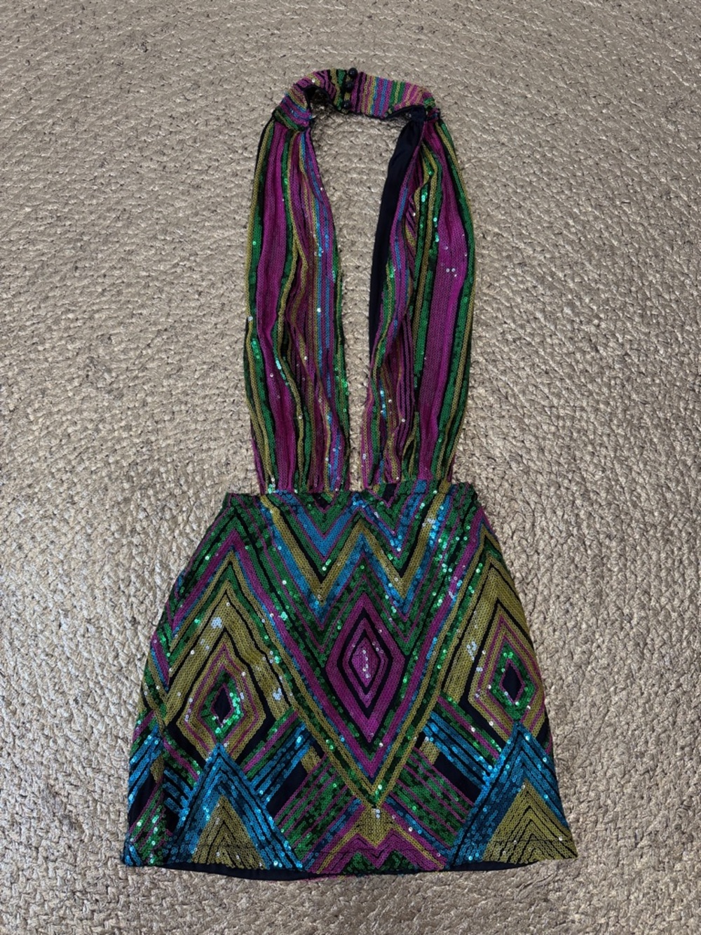Fashion Nova Purple Green Blue Sequin Mini Dress